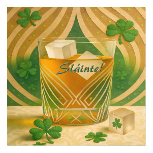 Shamrocks Irländsk Whiskey Tumbler "Sláinte!" Fototryck
