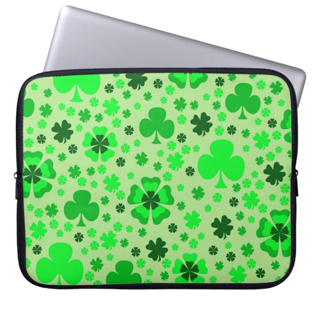 Shamrocks & klöverlaptop sleeve (Framsidan)