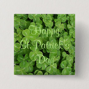 Shamrocks-knapp på lycklig St. Patrick-Day Knapp