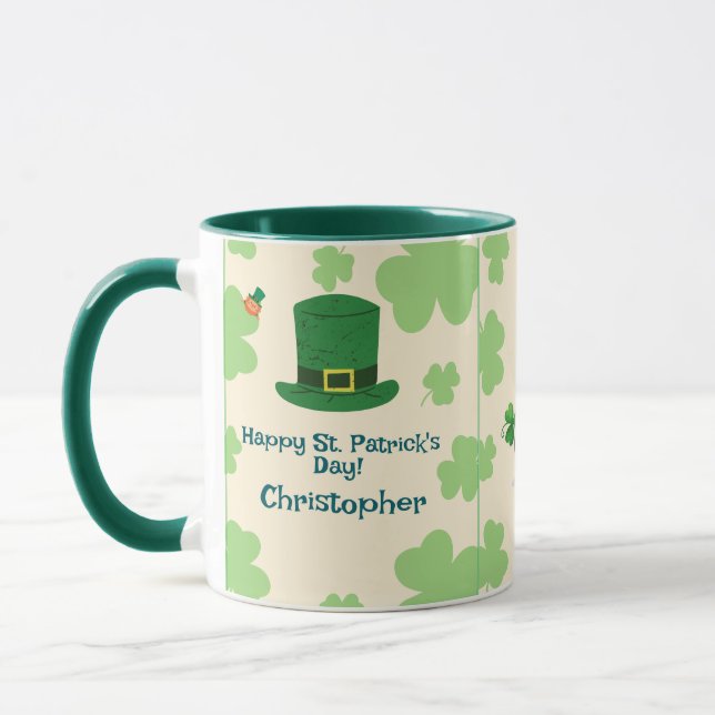 Shamrocks, leprechauns & Pot of Gold Mug Mugg (Vänster)
