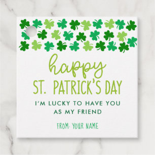 Shamrocks Lucky kompis St. Patrick's Day Gåvor Etiketter