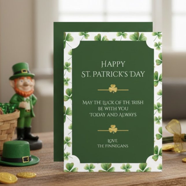 Shamrocks Lycklig St. Patrick's Day Card Inbjudningar (Skapare uppladdad)