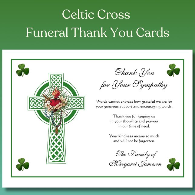 Shamrocks Mary Irish Celtic Kor Condolence Tack Kort (Skapare uppladdad)