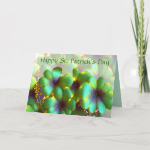 Shamrocks med guld accents, St. Patrick's Day Helgkort