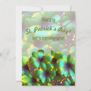 Shamrocks med guld accents, St. Patrick's Day Inbjudningar