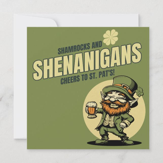 Shamrocks och bus St. Patrick's Day Julkort (Framsida)