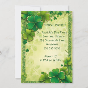 Shamrocks och Celtic Knot Ram St. Patrick's Day Inbjudningar