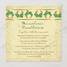 Shamrocks och Guld Irish Bröllop