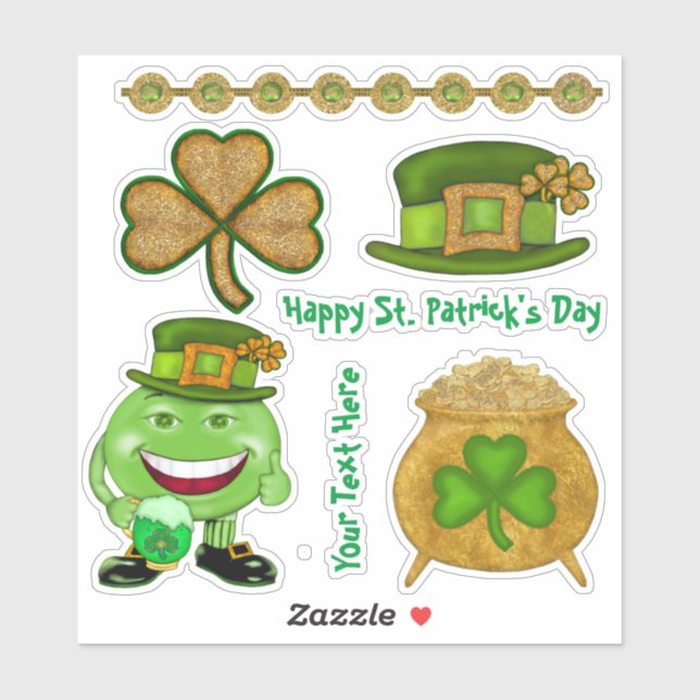 Shamrocks och Guld Irish Vinyl Set Klistermärken (Ark)
