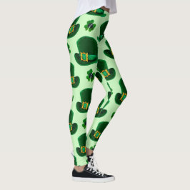 Shamrocks och Leprechaun Hats Leggings