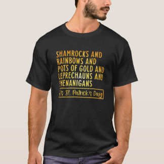 Shamrocks och regnbågar och tutar av Guld Irish St T Shirt