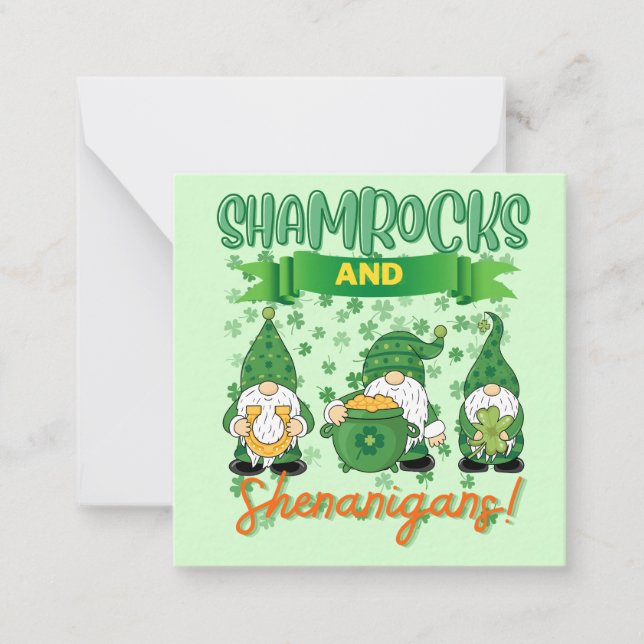 Shamrocks och Shenanigans St patrick's day Lucky Anteckningskort (Framsida)