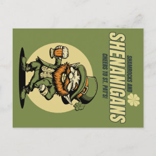 Shamrocks och Shenanigans St. Patricks Day Vykort