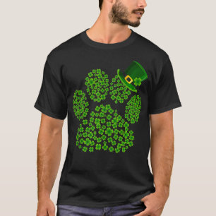 Shamrocks Paw Print Funny Cute Hund Cat Lover St P T Shirt