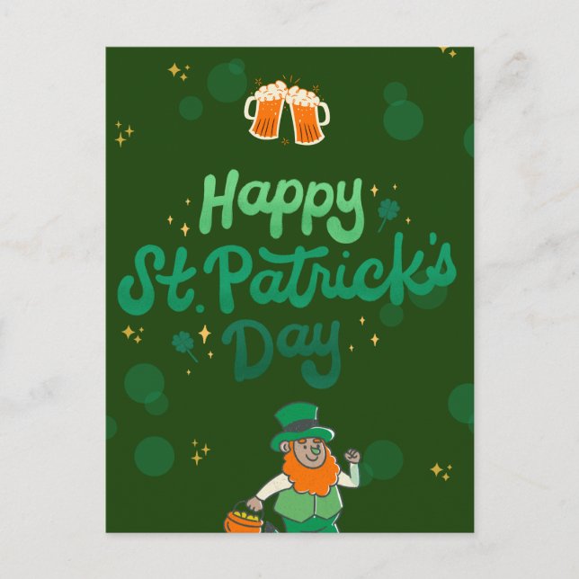 "Shamrocks & Shenanigans: A St. Patrick's Day" Helg Vykort (Framsida)