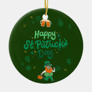 "Shamrocks & Shenanigans: A St. Patrick's Day" Julgransprydnad Keramik