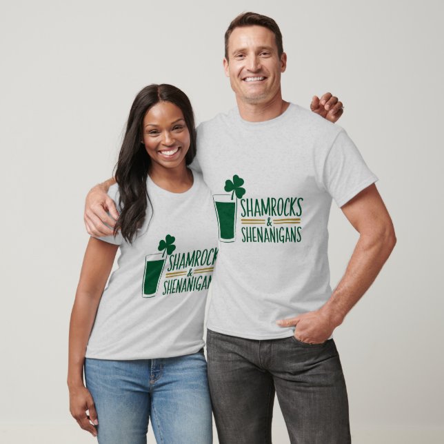 Shamrocks & Shenanigans: St. Patrick's Day Design T Shirt (Unisex)