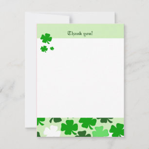 SHAMROCKS St Patricks dag 4x5 Platt tackkort Anteckningskort