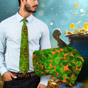 Shamrocks St. Patricks Day Firande Neck Tie Slips