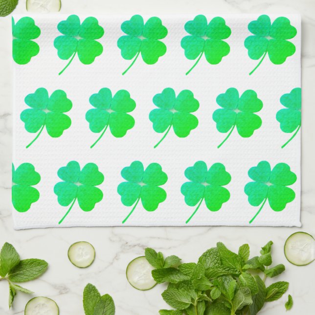 Shamrocks St. Patricks Day Grönt Kitchen Towels Kökshandduk (Vikta)