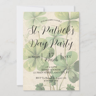 Shamrocks St patrick's day Party-inbjudan Inbjudningar