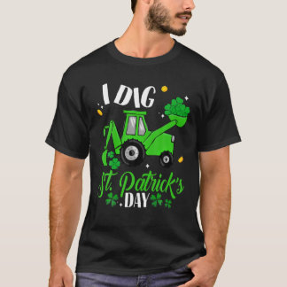 Shamrocks Tractor I Gräver St patricks day Småbarn T Shirt