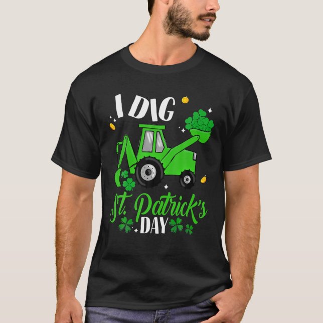 Shamrocks Tractor I Gräver St patricks day Småbarn T Shirt (Framsida)