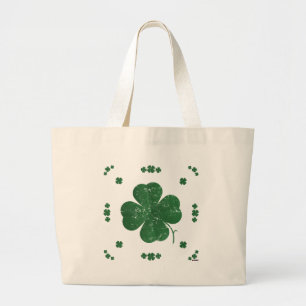 Shamrocks - vintage stil jumbo tygkasse