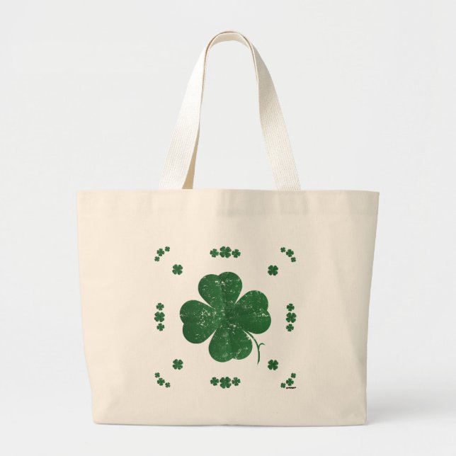 Shamrocks - vintage stil jumbo tygkasse (Framsidan)