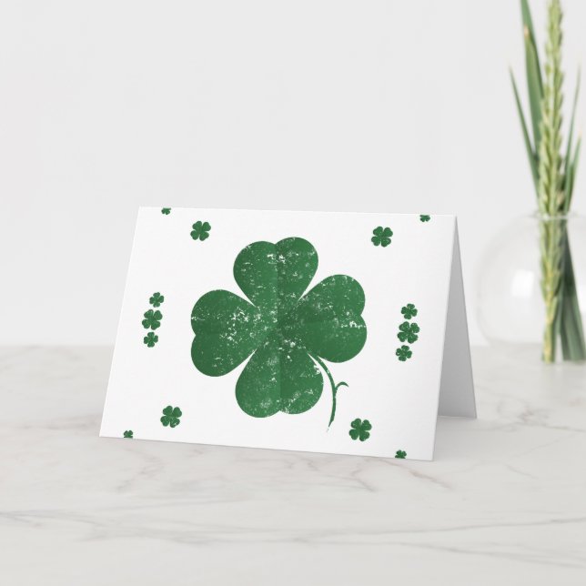 Shamrocks - vintage stil kort (Framsida)