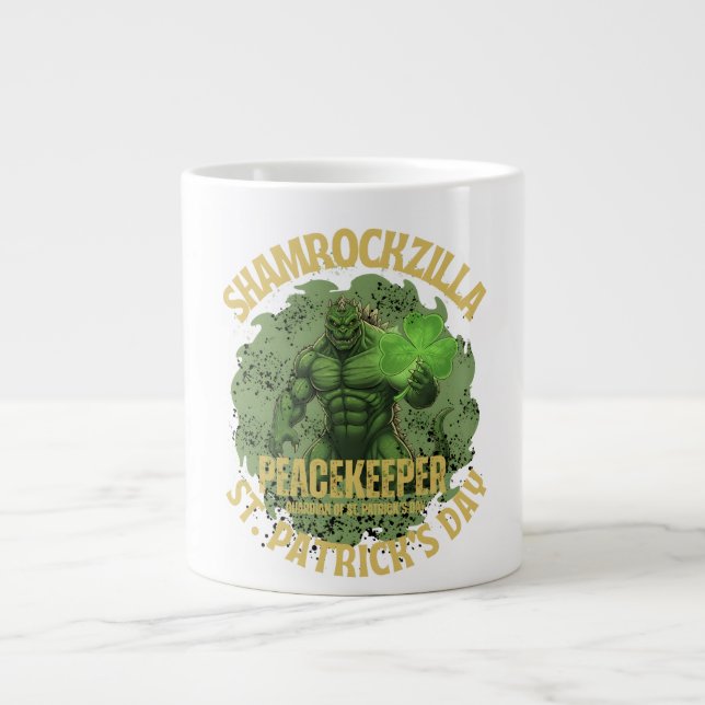 Shamrockzilla Fredsbringare: St. Patricks Day Kaij Jumbo Mugg (Framsidan)