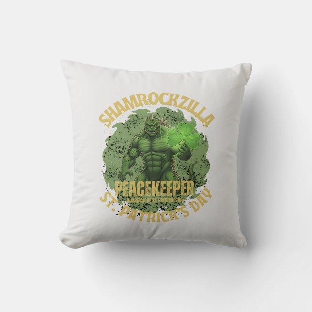 Shamrockzilla Fredsförvarare: St. Patricks Dag Kai Kudde (Framsida)