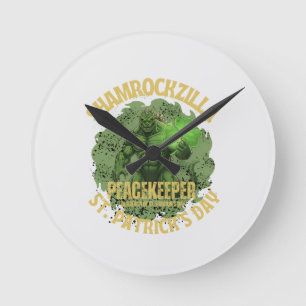 Shamrockzilla Fredsförvarare: St. Patricks Dag Kai Rund Klocka