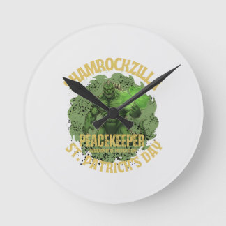 Shamrockzilla Fredsförvarare: St. Patricks Dag Kai Rund Klocka