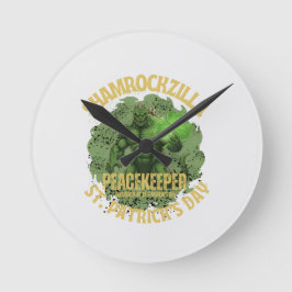 Shamrockzilla Peacekeeper: St. Patrick’s Day Kaiju Rund Klocka