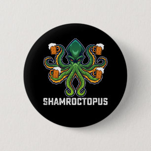 Shamroctopus Bläckfisk Älskare St Patrick's Day Knapp