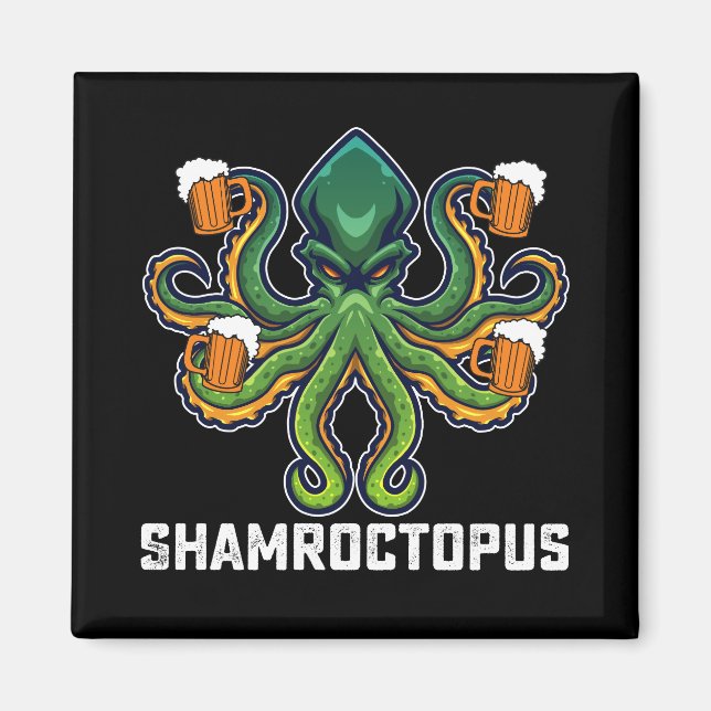 Shamroctopus Bläckfisk Älskare St Patrick's Day Magnet (Framsidan)