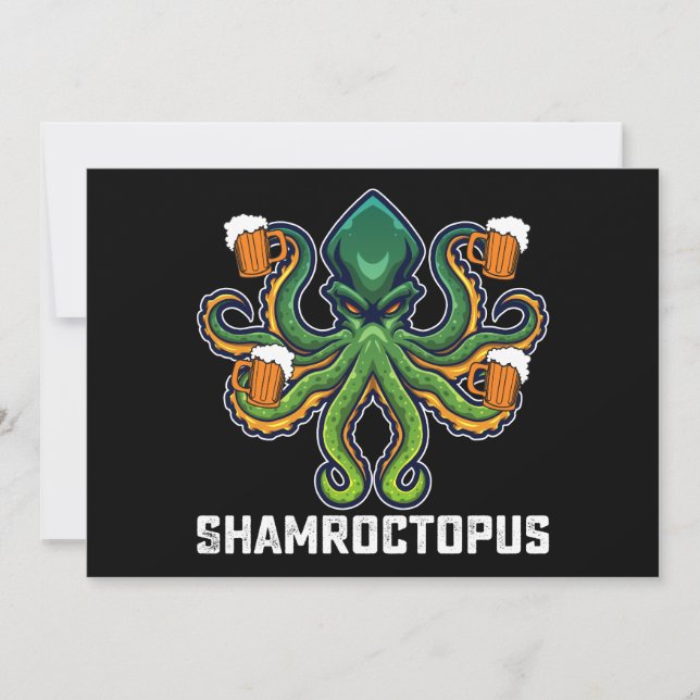 Shamroctopus Octopus Älskare St patrick's day Inbjudningar (Framsida)