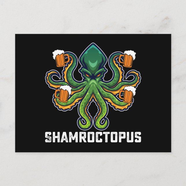 Shamroctopus Octopus Älskare St patrick's day Vykort (Framsida)