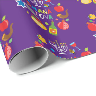 Shana Tova2-cirklar - mörkens lila Presentpapper