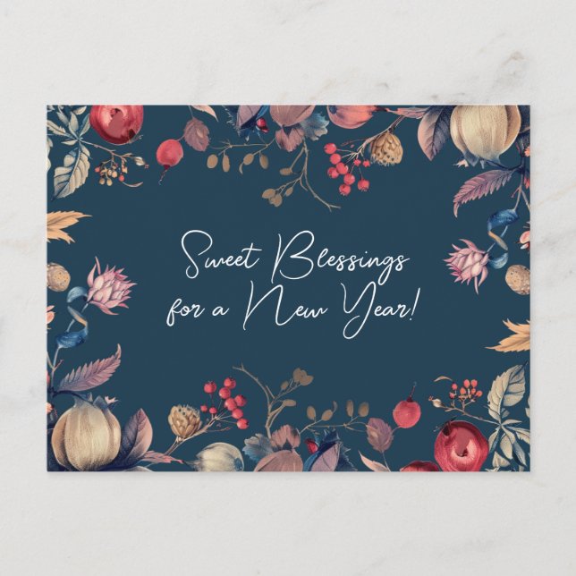 Shana Tova - blått Vykort (Framsida)