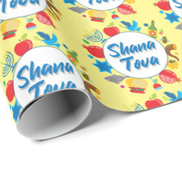 Shana Tova-cirklar - pastel-gult Presentpapper