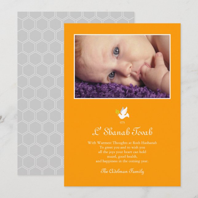 Shana Tova Fredsdubbe Rosh Hashanah-kort Julkort (Fram/baksida)