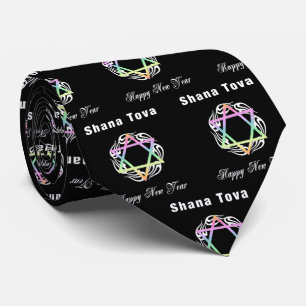 Shana Tova Jewish Star Neck Tie Slips