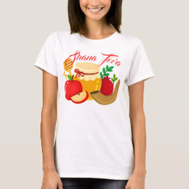 Shana Tova med äpplen, honung, granat T Shirt