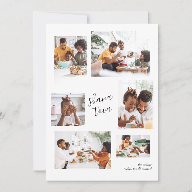 Shana Tova Photo Gallery Collage Jewish nyår Julkort (Framsida)