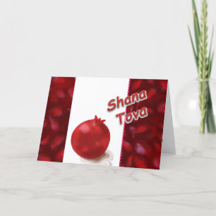 Shana Tova - röd Pomegranate - hälsningkort Helgkort