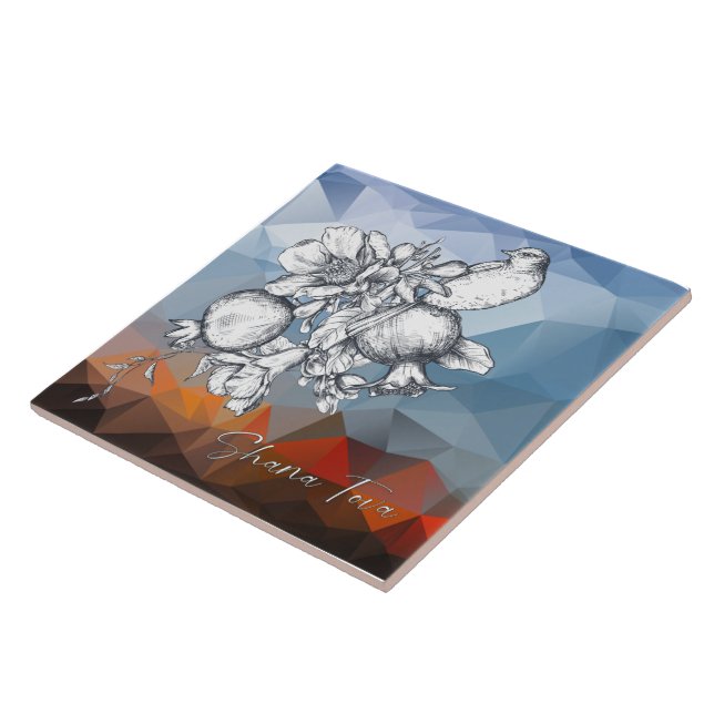 Shana Tova Rosh Hashana Jewish New Year Kakelplatta (Sidan)