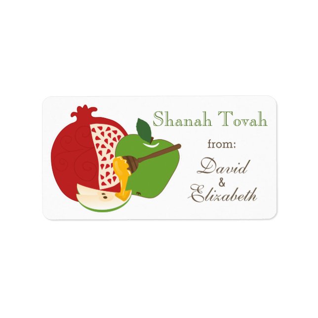 Shana Tova Rosh Hashanah Jewish New Year Adressetikett (Framsidan)