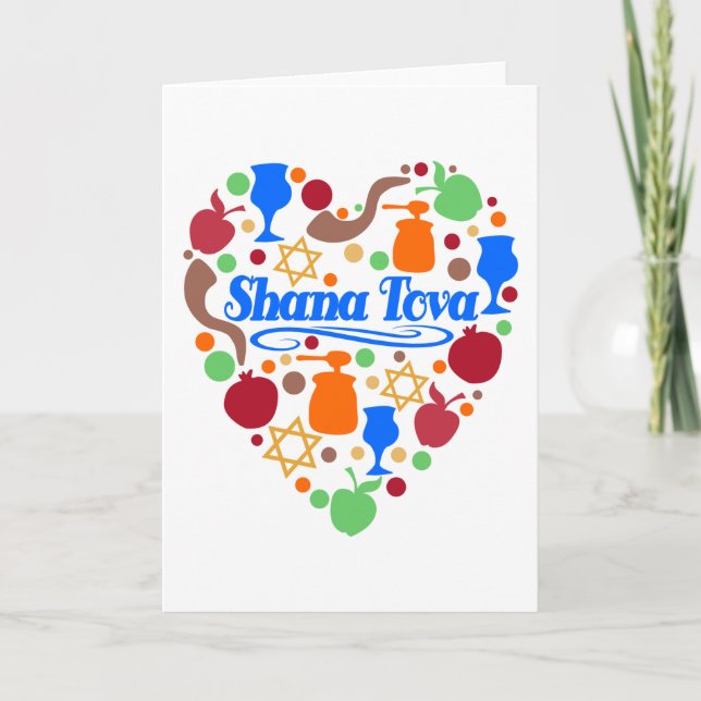 Shana Tova Rosh Hashanah Jewish New Year Helgdag Kort (Framsida)